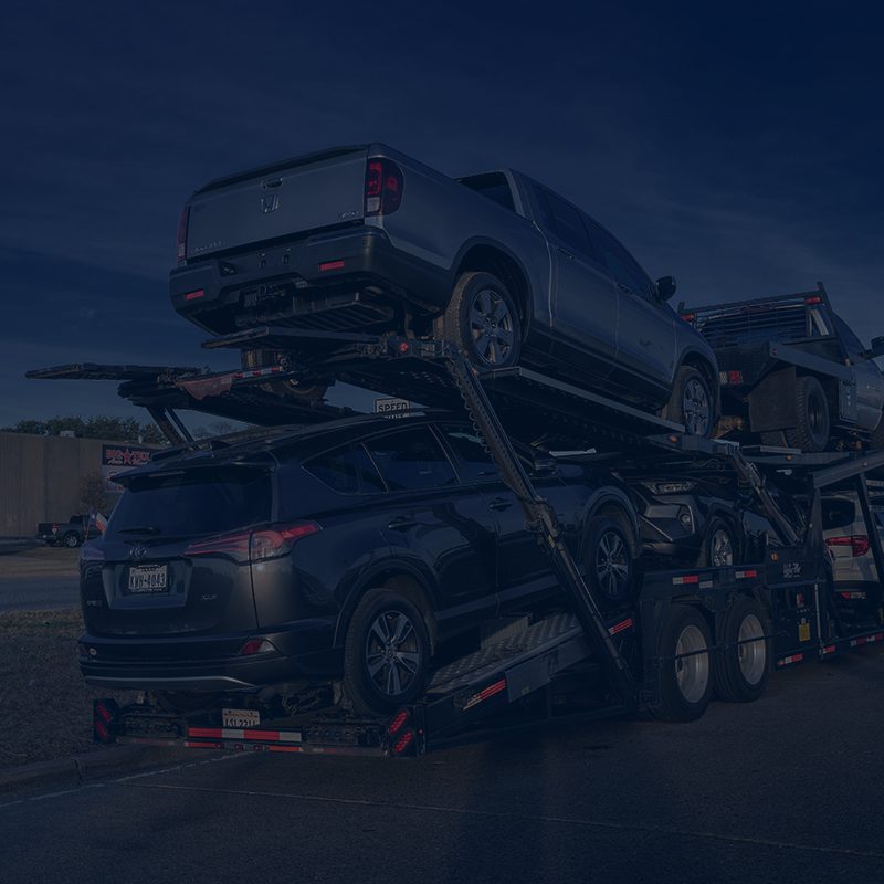 Sacramento, United States – January 07, 2022: A closeup shot of many cars on a car hauler